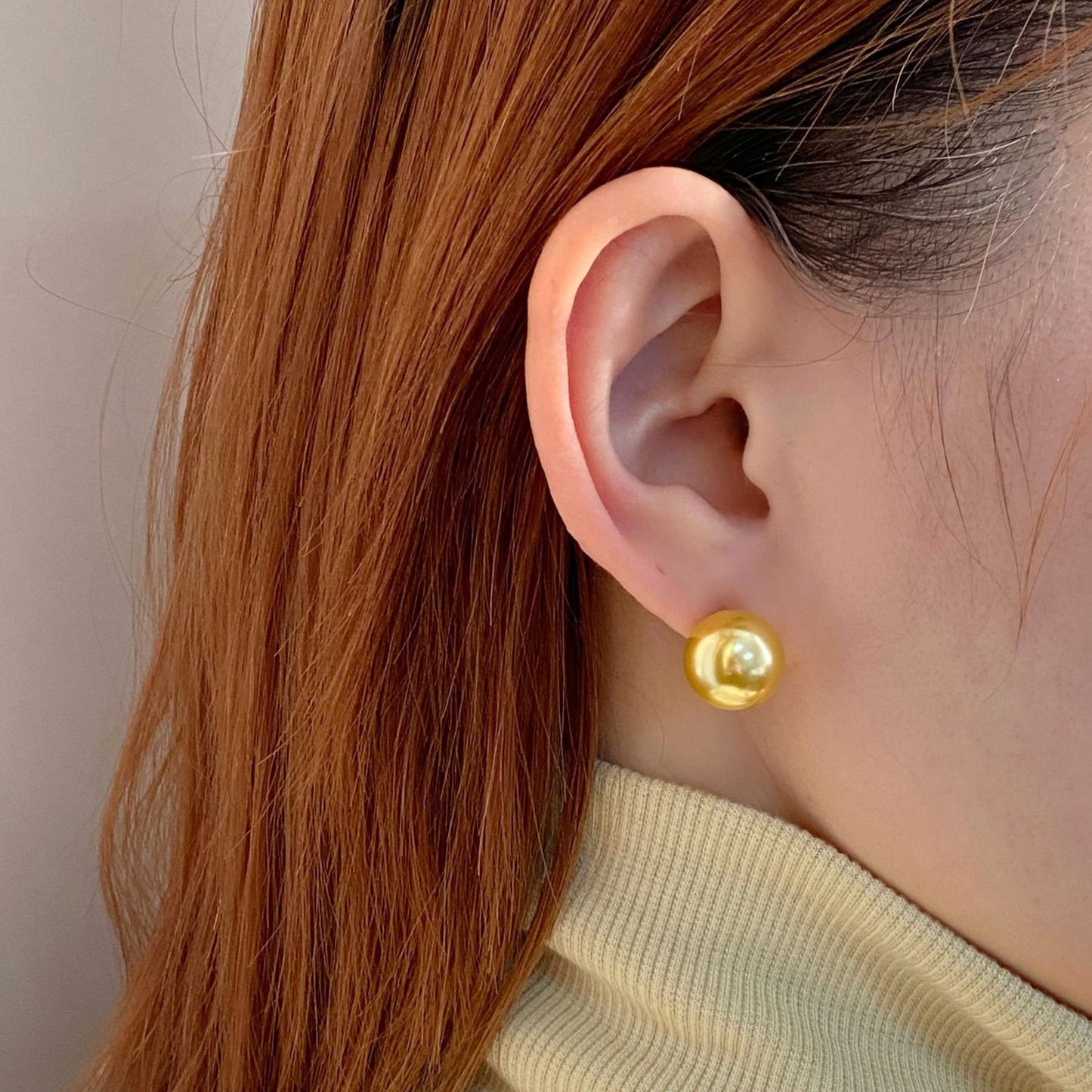 Large Pearl Stud Earrings For Women Personalized Retro Style Light Luxury