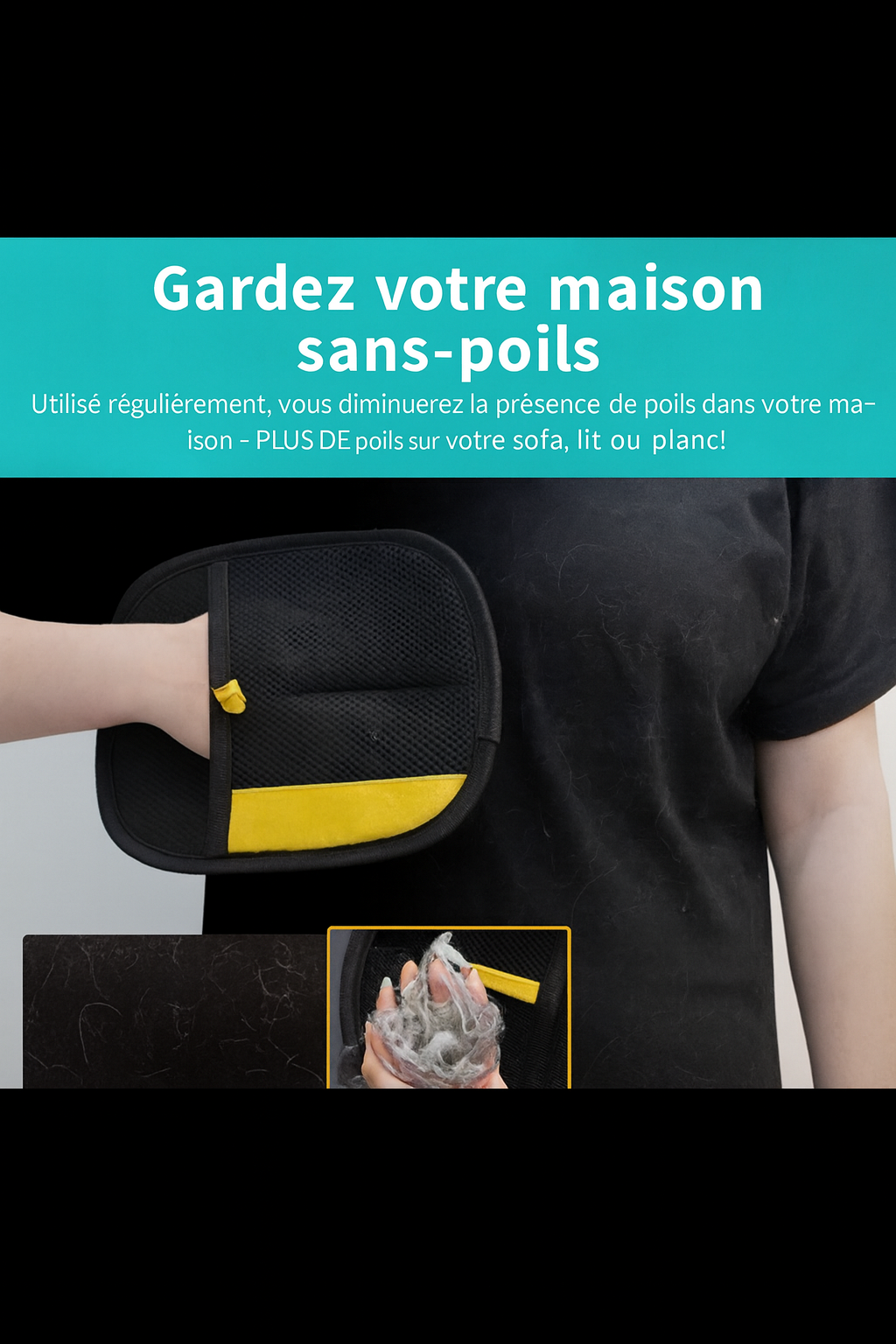 Pad Anti-Poils™ – Brosse Magique Réutilisable pour Chats & Chiens | Enlève les Poils sur Vêtements, Canapé & Maison”